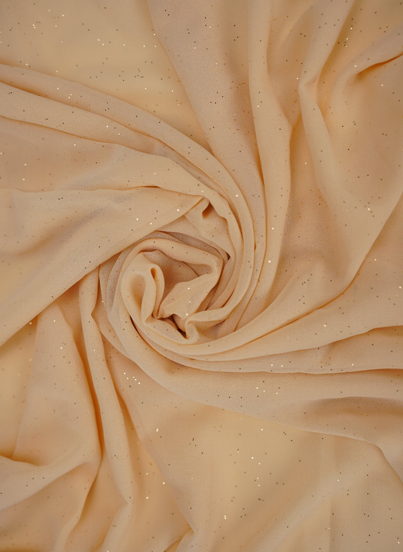 Glitter Chiffon Scarf | Peach Glow Hijab-ul-hareem