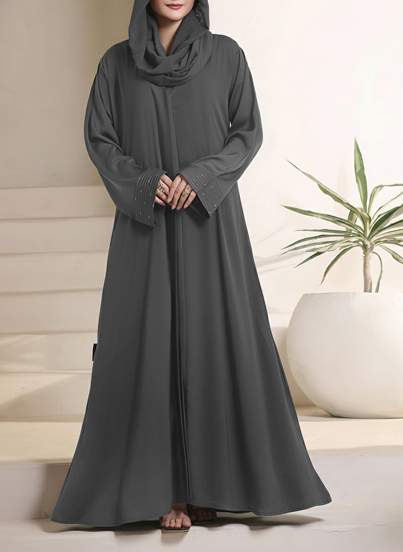 Intricate Stone & Thread Work Sleeves Abaya | 0116-RC-1117