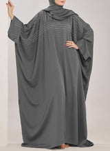 Grey Stone Work Jilbab - JILBAB-C-1021 Hijabulhareem