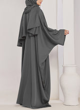 Grey Stone Work Jilbab - JILBAB-C-1021 Hijabulhareem