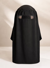 Black Hajj Cap Face Cover