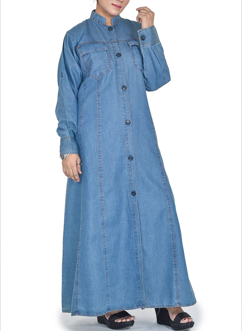 Hijabulhareem Denim Coat Abaya 0118-R-982 Hijab-ul-hareem