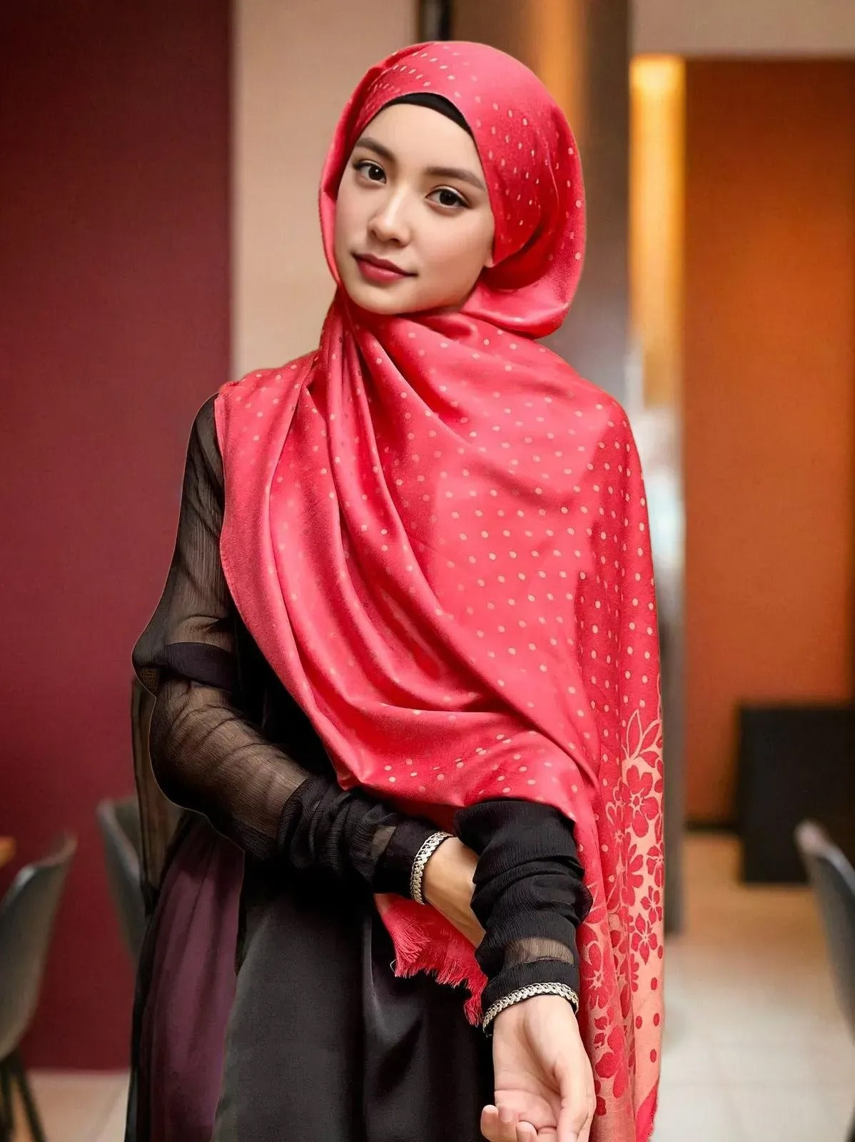 Dot Print Hijab