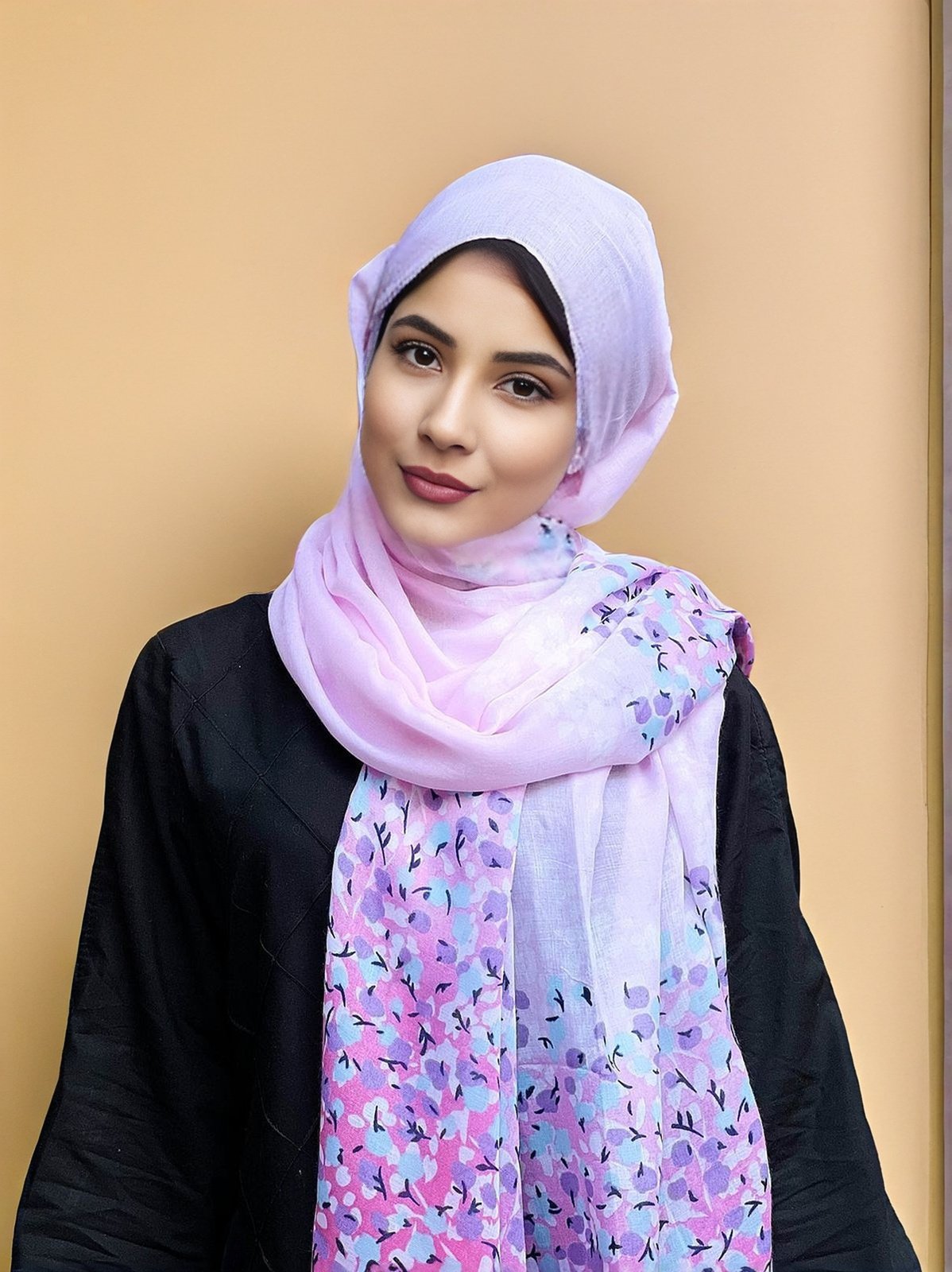 Floral Printed Hijab-Pink