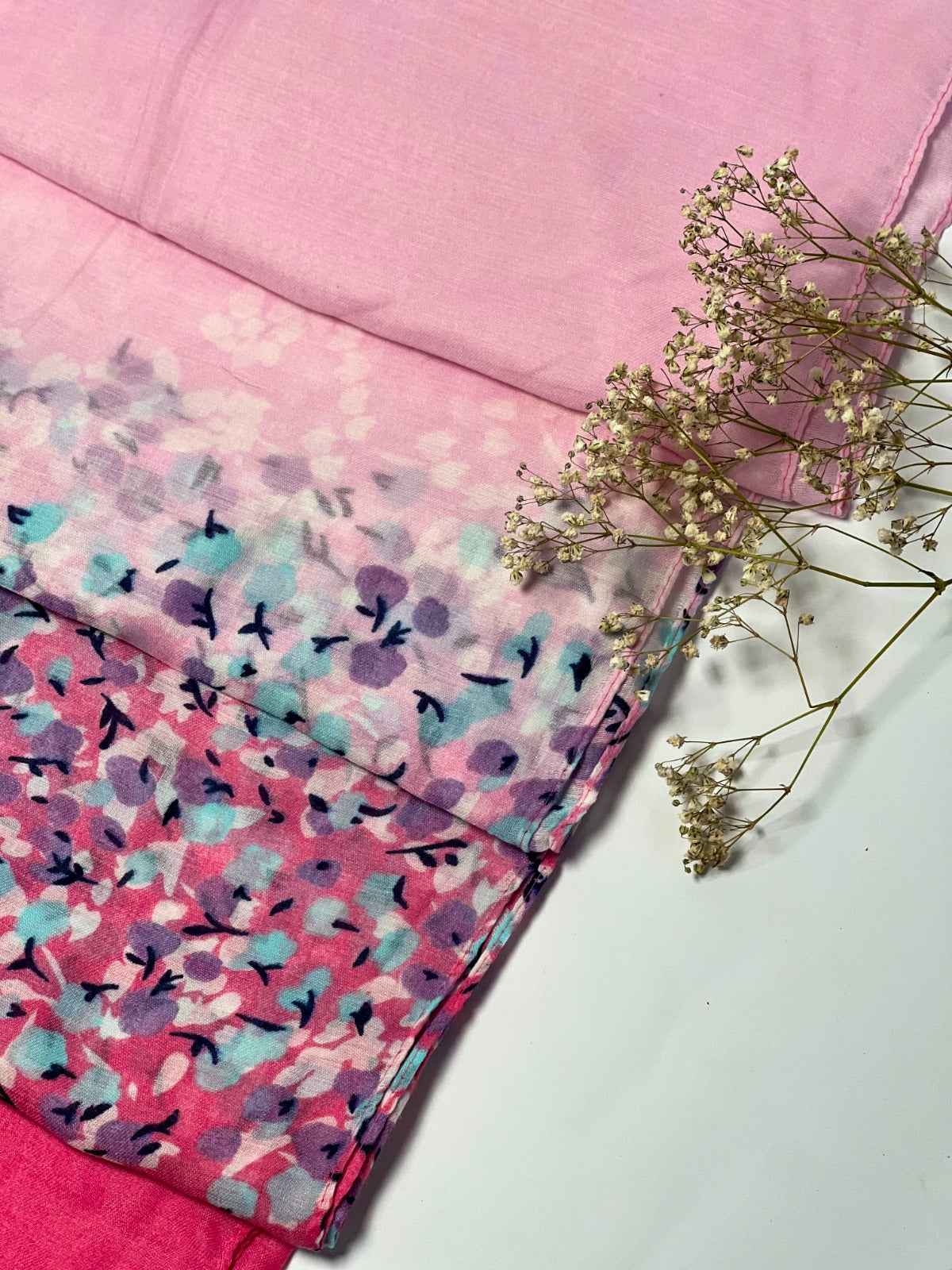 Floral Printed Hijab-Pink