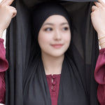 Instant Georgette Magnet Hijab - Black Hijabulhareem