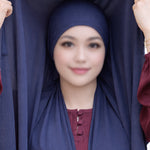 Instant Georgette Magnet Hijab - Navy Blue Hijabulhareem