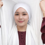 Instant Georgette Magnet Hijab - White Hijabulhareem