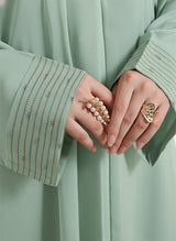 Intricate Stone & Thread Work Sleeves Abaya | 0116-RC-1117