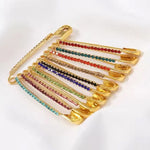 Multi Color Safety Pins Stone Hijabulhareem