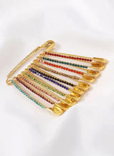 Multi Color Safety Pins Stone Hijabulhareem