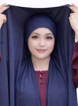 Instant Georgette Magnet Hijab - Navy Blue