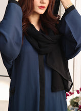 Front Open Handwork Abaya Teal Cascade 0116-J-776 Hijab-ul-hareem
