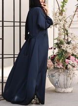 Front Open Handwork Abaya Teal Cascade 0116-J-776 Hijab-ul-hareem