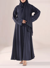 Nida Navy Blue Embroidered Abaya | 0116-E-1118 Hijab-ul-hareem
