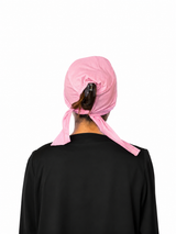 Pink Plain Tie Bonnet Cap for Hijabs