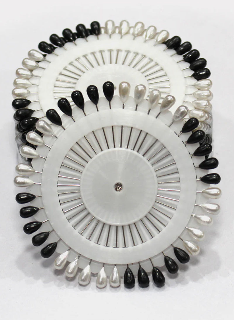 Ring Pins Big 40 Pcs Pkt Black & White Hijabulhareem