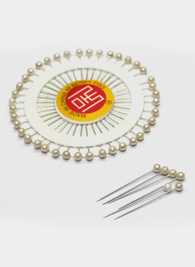 Ring Pins Small 40 Pcs Pkt Pearl White Hijabulhareem