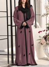 Front Open Handwork Abaya Muave 0116-J-776