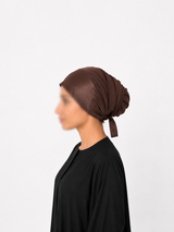 Satin Hijab Cap Brown