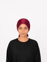 Satin Hijab Cap Maroon