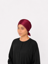 Satin Hijab Cap Maroon