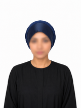 Satin Hijab Cap Navy Blue