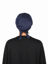 Satin Hijab Cap Navy Blue