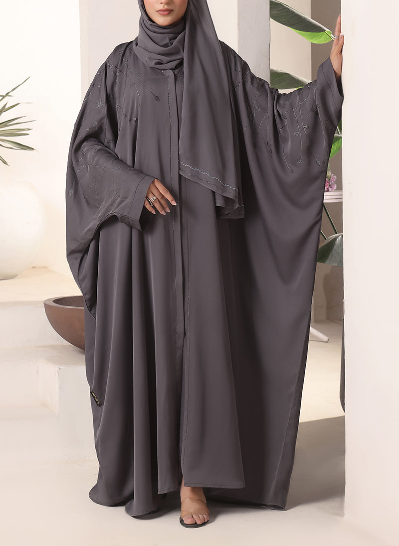 Smoky Stone Jilbab Abaya | JILBAB-C-1107 Hijab-ul-hareem