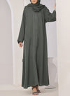 Stone Grey Thread Work Nida Abaya - 0116-R-1006 Hijabulhareem
