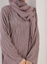 Stone Work Zoom Light Lavender Abaya - 0116-C-1023 Hijabulhareem