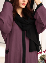 Front Open Handwork Abaya Muave 0116-J-776