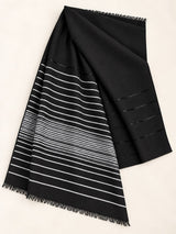 Turkish Lawn Scarf – Black & White Stripes