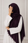 TurkishTexturedLawnHijab_Burgundy1 - Hijab Ul Hareem
