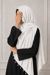 TurkishTexturedLawnHijab_White1 - Hijab ul Hareem