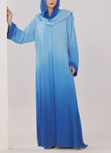 Two Tone Blue Gradient Abaya - 0116-PR-1015 Hijabulhareem