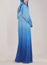 Two Tone Blue Gradient Abaya - 0116-PR-1015 Hijabulhareem