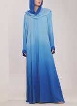 Two Tone Blue Gradient Abaya - 0116-PR-1015 Hijabulhareem
