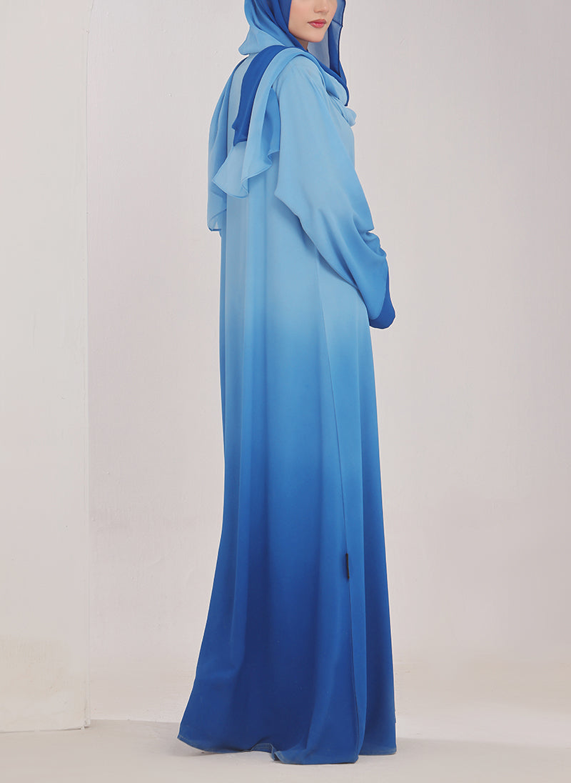Two Tone Blue Gradient Abaya - 0116-PR-1015 Hijabulhareem Two Tone Blue Gradient Abaya - 0116-PR-1015 Hijabulhareem