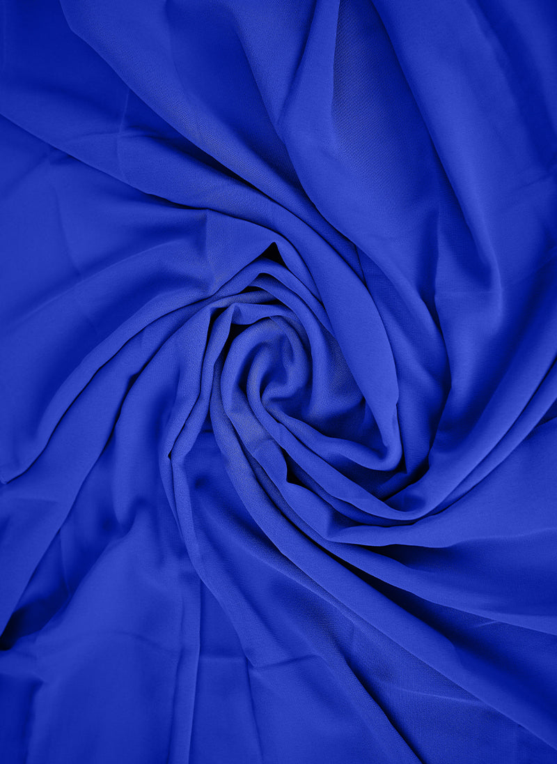 Cobalt Blue Plain Chiffon  Scarf