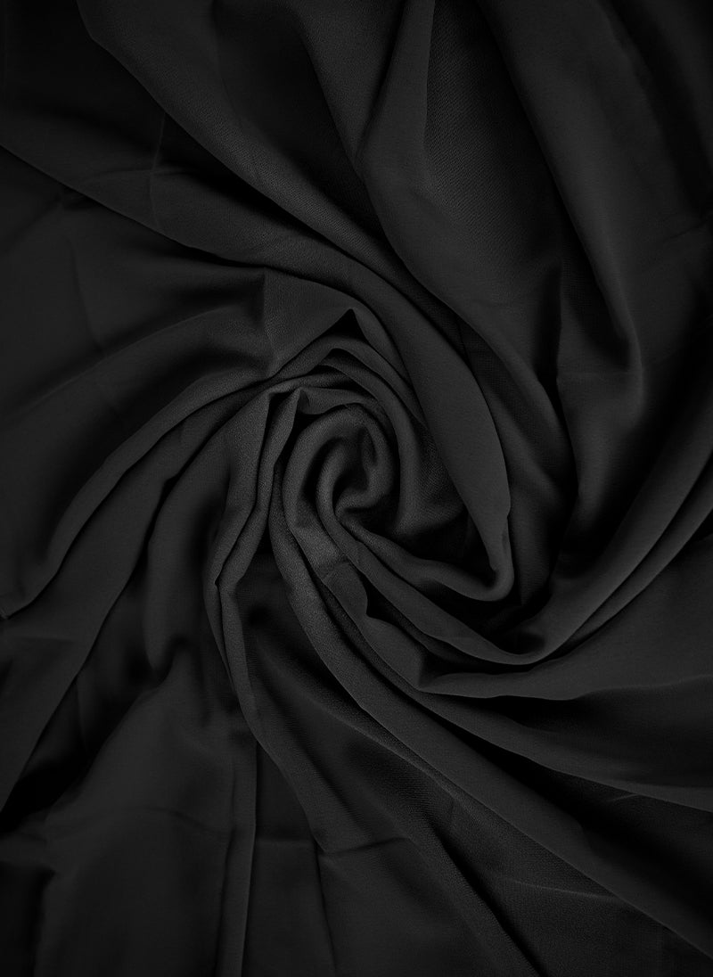 Black Plain Chiffon Sarf