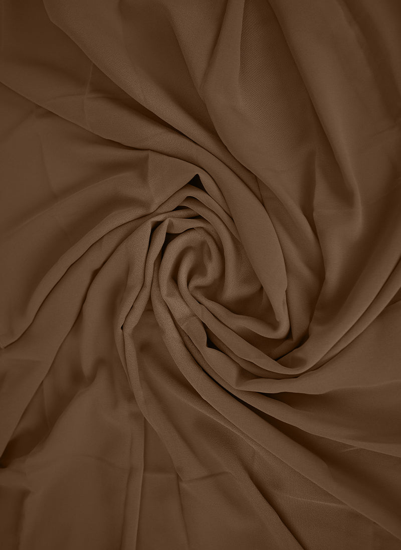 Chocolate Brown Plain Chiffon  Sarf