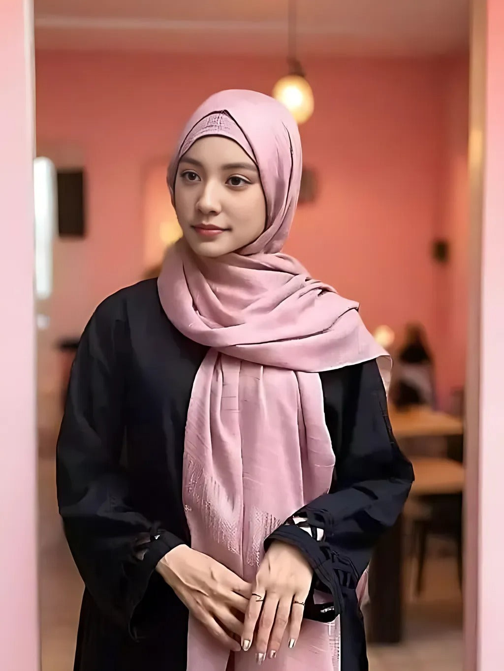 Solid Stripe Hijab