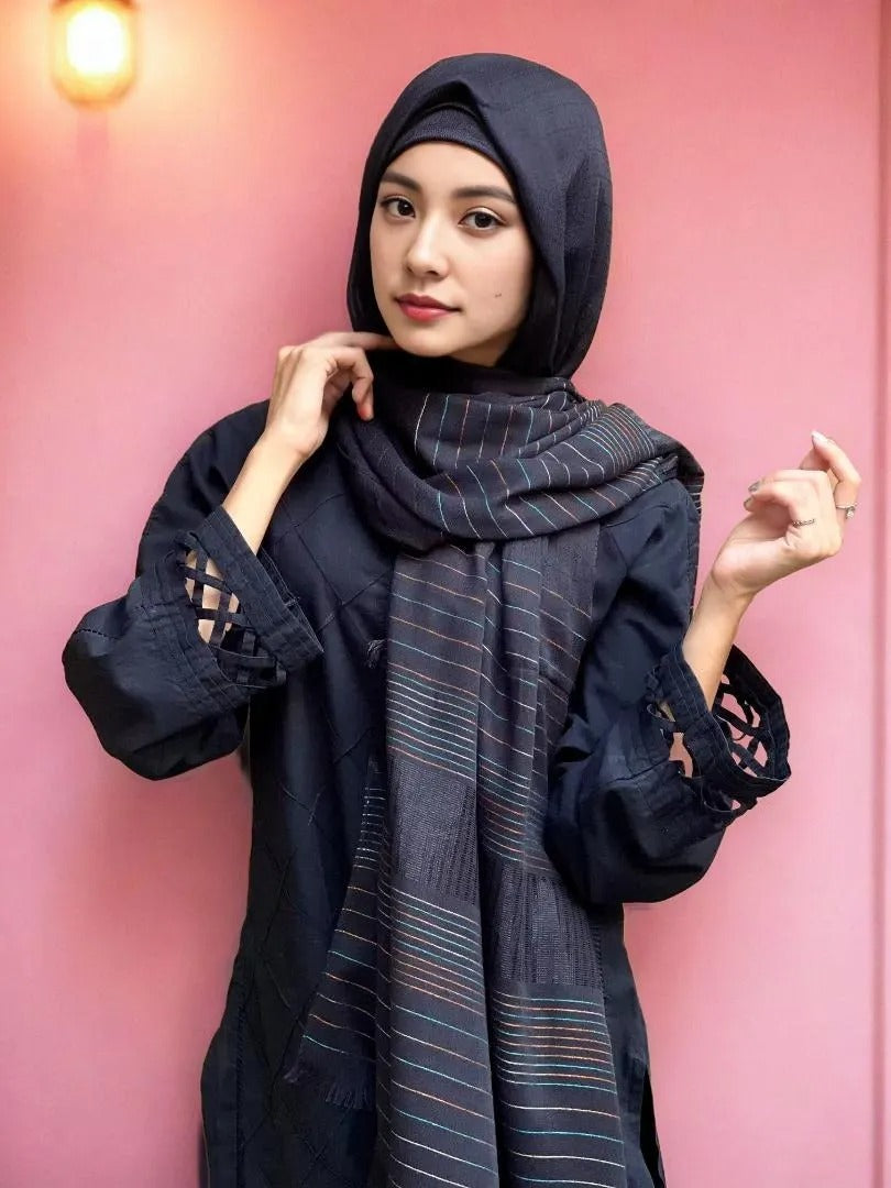 Solid Stripe Hijab