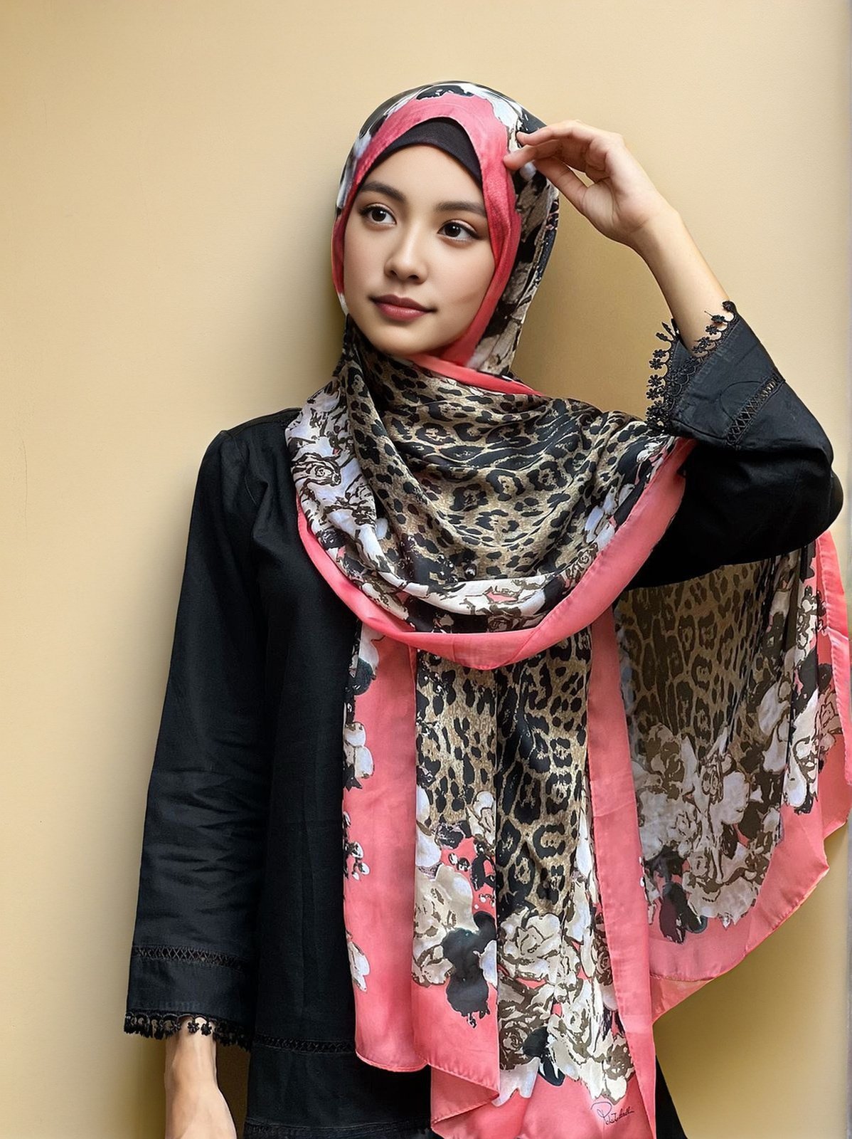 Printed Hijabs-Pink