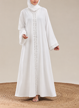 Front Open Stonework Abaya | 0116-C-1231