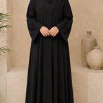 Classic Elegance Black Front Open Kids Abaya | Hijabulhareem