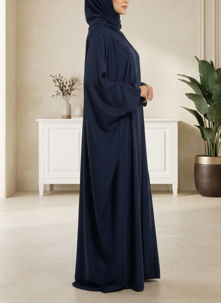 Arabis | Navy Stone-Embellished Jilbab| JILBAB-RC-A629