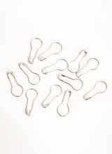 Coil Less Safety Pins for Scarf / Hijab Silver 12 in 1
