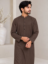 Men's Dark Brown jubba thobe - sleeve and cuff view